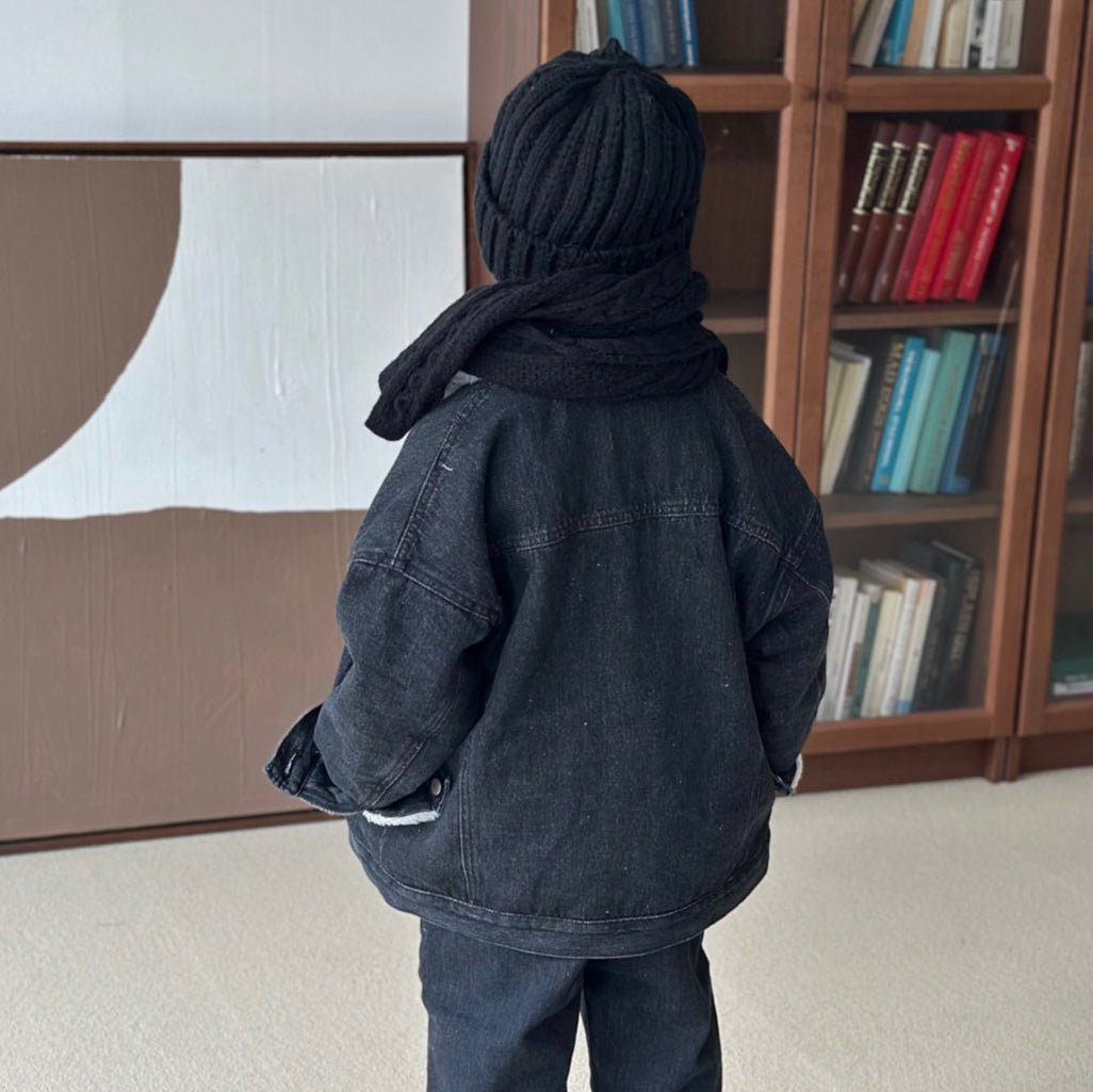 Kids W25 Sherpa Lined Denim Jacket (2 - 10y) - 2 Colors kids outfit