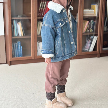 Kids W25 Sherpa Lined Denim Jacket (2 - 10y) - 2 Colors kids outfit