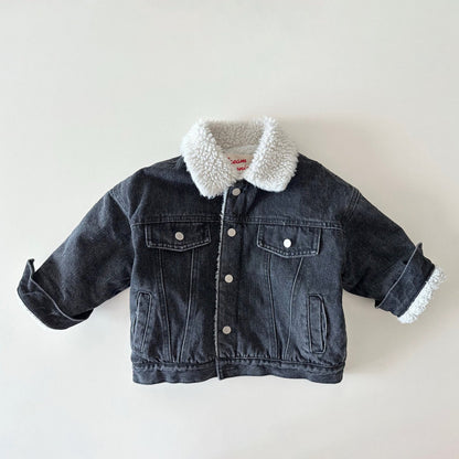 Kids W25 Sherpa Lined Denim Jacket (2 - 10y) - 2 Colors kids outfit