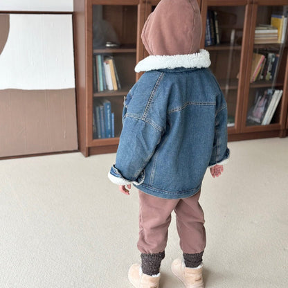 Kids W25 Sherpa Lined Denim Jacket (2 - 10y) - 2 Colors kids outfit