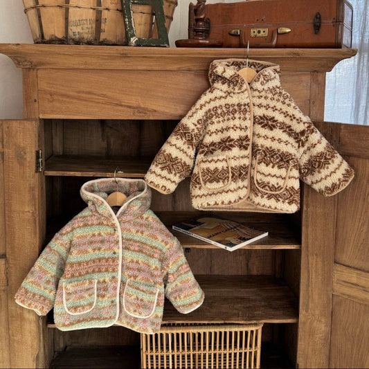 Kids W25 Sherpa Lined Reversible Hooded Jacket(1 - 6y) - 2 Colors kids outfit