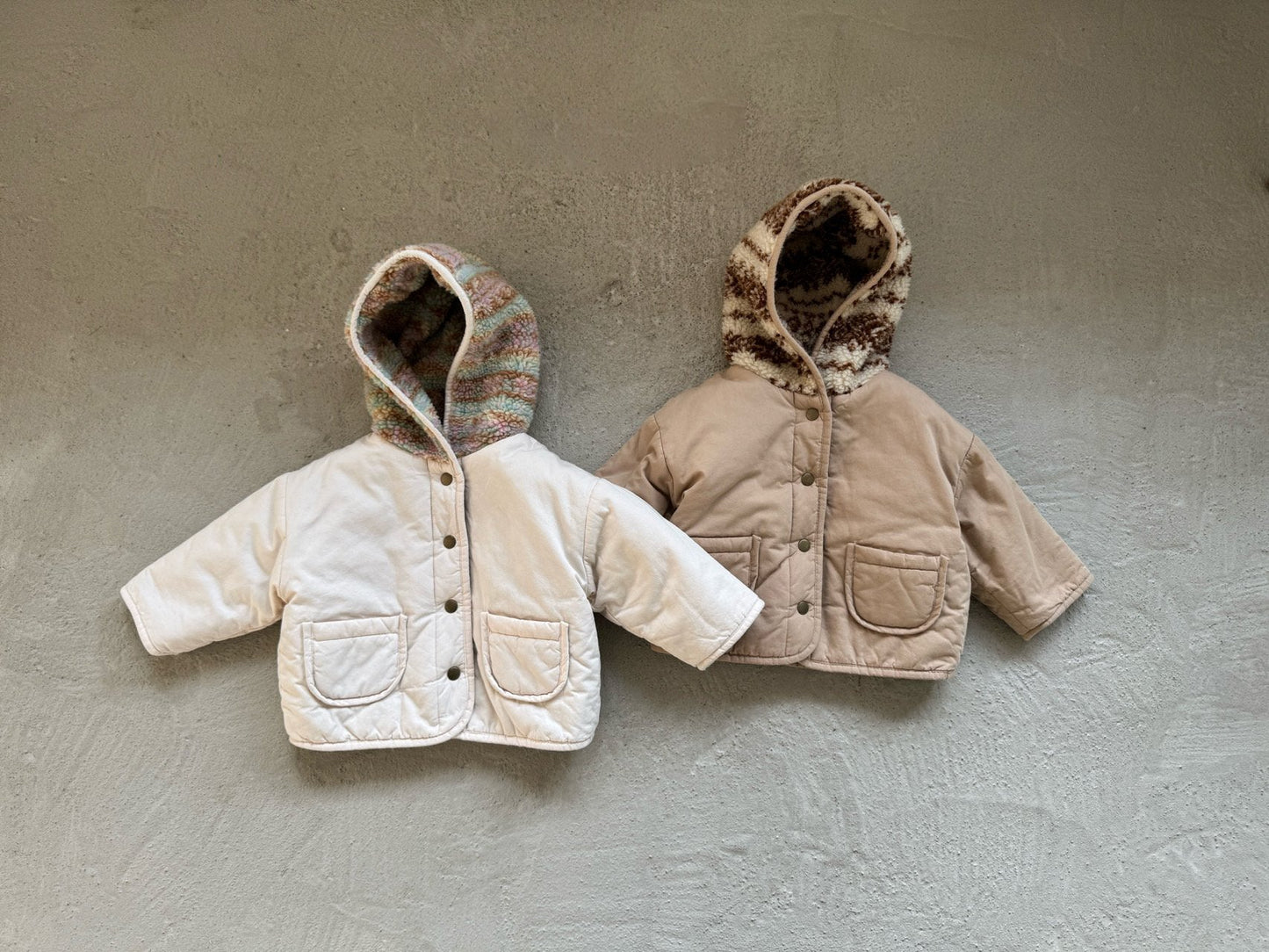 Kids W25 Sherpa Lined Reversible Hooded Jacket(1 - 6y) - 2 Colors kids outfit