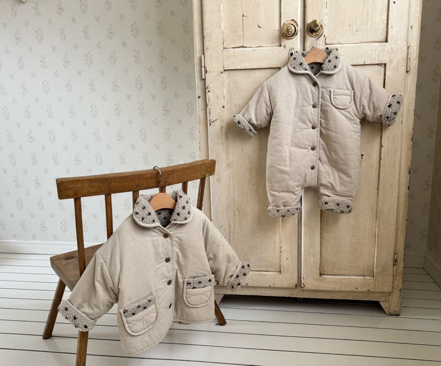 Kids W25 Sherpa Lined Reversible Padded Jacket with Collar (1 - 6y) - 2 Colors kids outfit