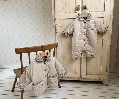Kids W25 Sherpa Lined Reversible Padded Jacket with Collar (1 - 6y) - 2 Colors kids outfit