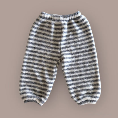 Kids W25 Stripe Warm Fuzzy Jogger Pants (2 - 7y) - Gray kids outfit