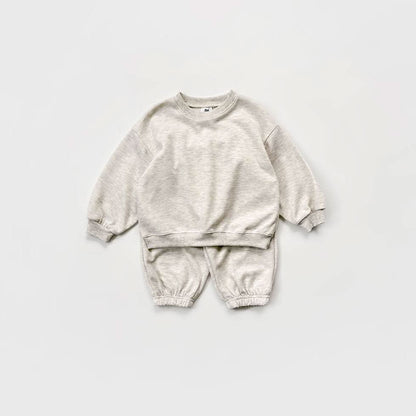 Kids Warm Brushed Fabric Basic Sweatshirt and Jogger Set (2 - 8y) - 8 Colors kids outfit