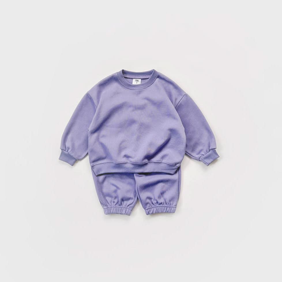 Kids Warm Brushed Fabric Basic Sweatshirt and Jogger Set (2 - 8y) - 8 Colors kids outfit