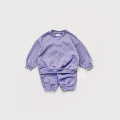 Kids Warm Brushed Fabric Basic Sweatshirt and Jogger Set (2 - 8y) - 8 Colors kids outfit