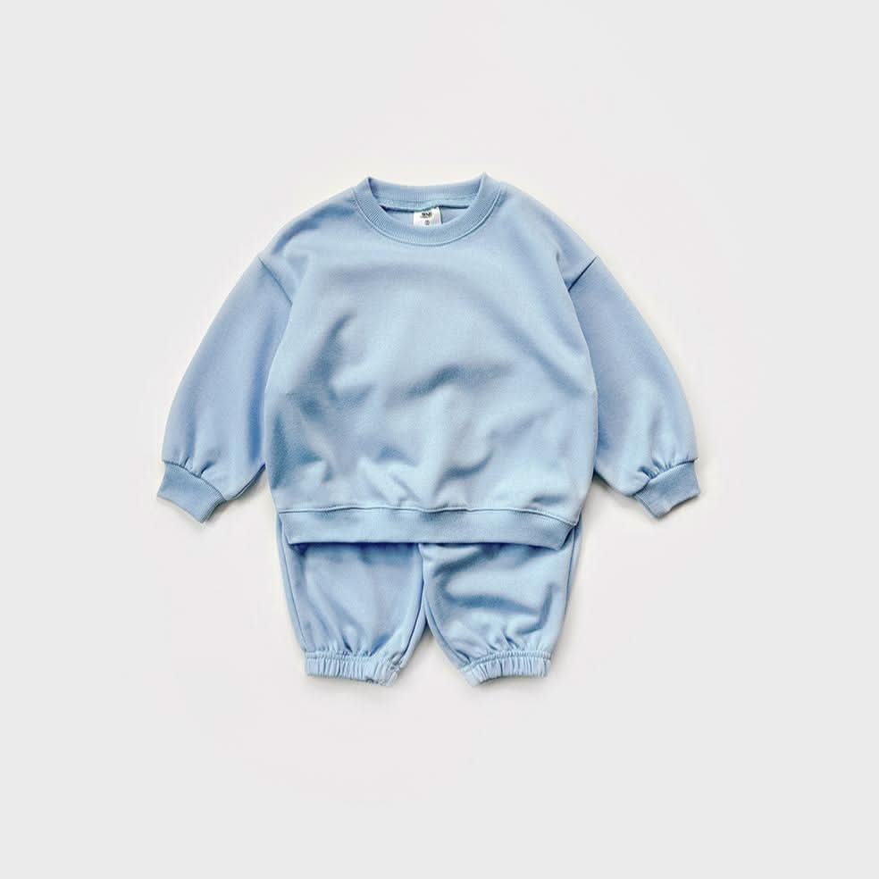 Kids Warm Brushed Fabric Basic Sweatshirt and Jogger Set (2 - 8y) - 8 Colors kids outfit