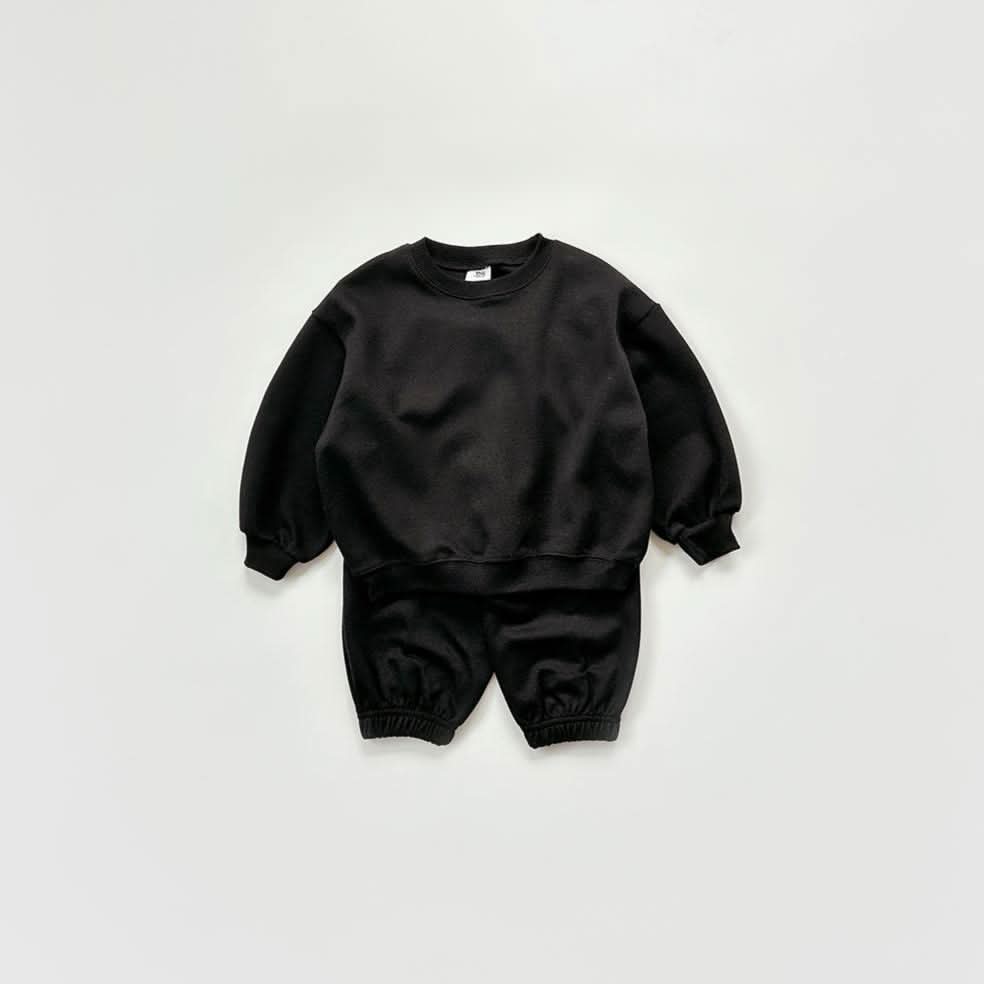 Kids Warm Brushed Fabric Basic Sweatshirt and Jogger Set (2 - 8y) - 8 Colors kids outfit
