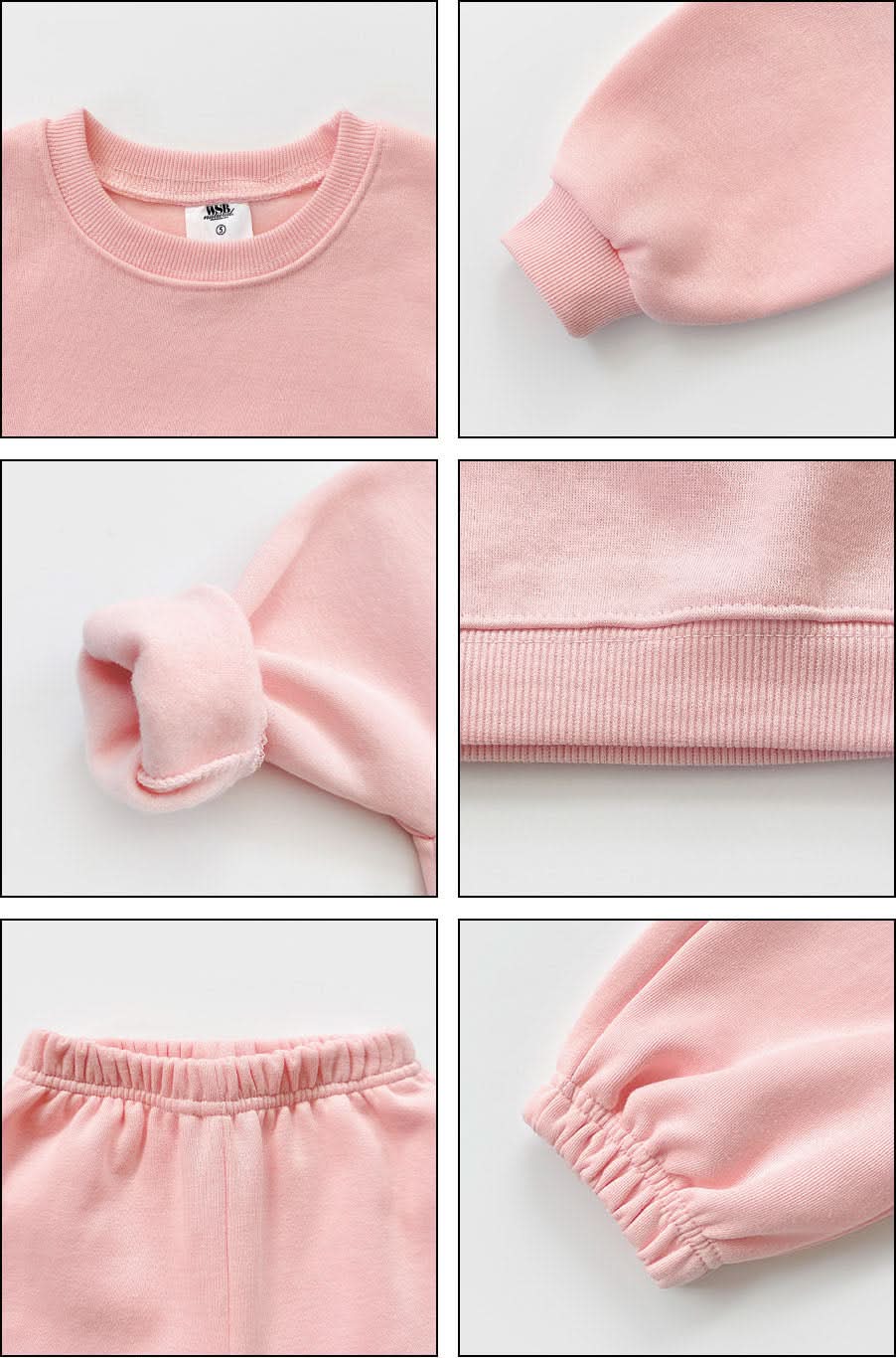 Kids Warm Brushed Fabric Basic Sweatshirt and Jogger Set (2 - 8y) - 8 Colors kids outfit