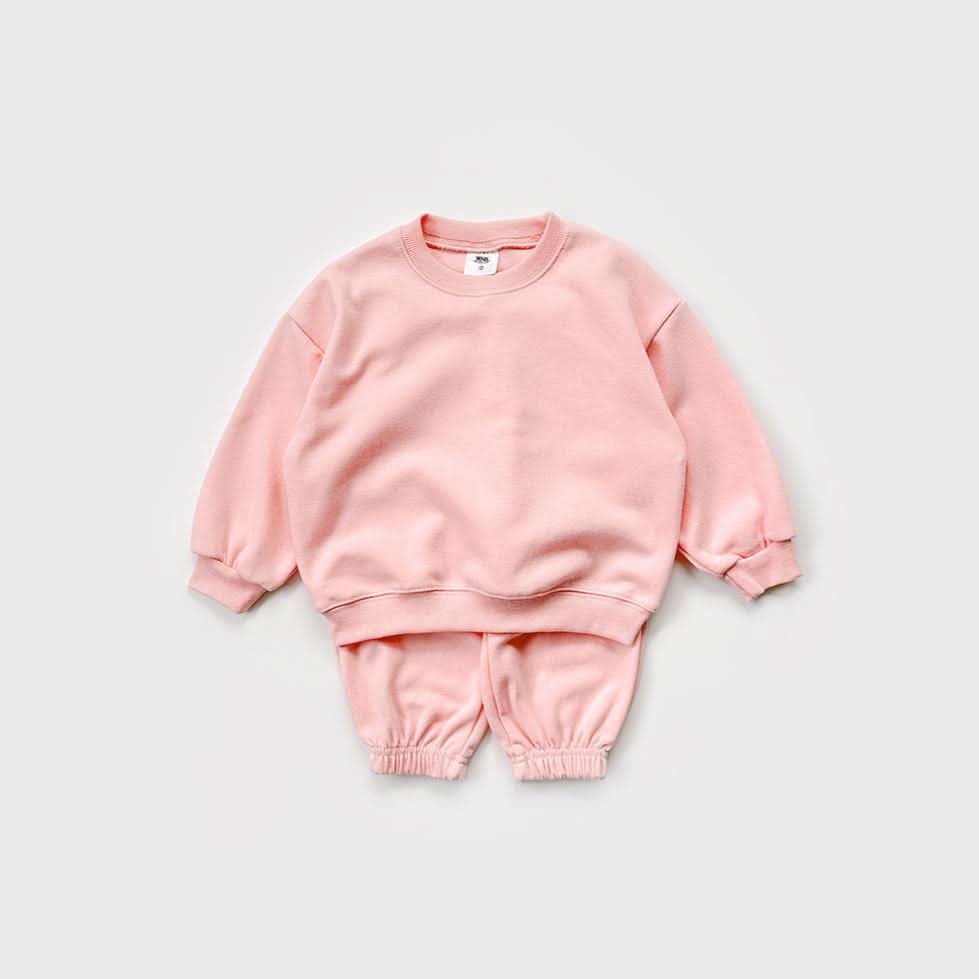 Kids Warm Brushed Fabric Basic Sweatshirt and Jogger Set (2 - 8y) - 8 Colors kids outfit