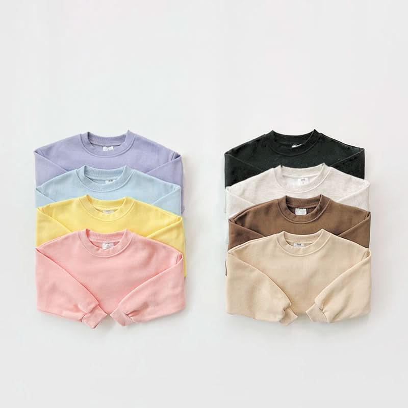 Kids Warm Brushed Fabric Basic Sweatshirt and Jogger Set (2 - 8y) - 8 Colors kids outfit