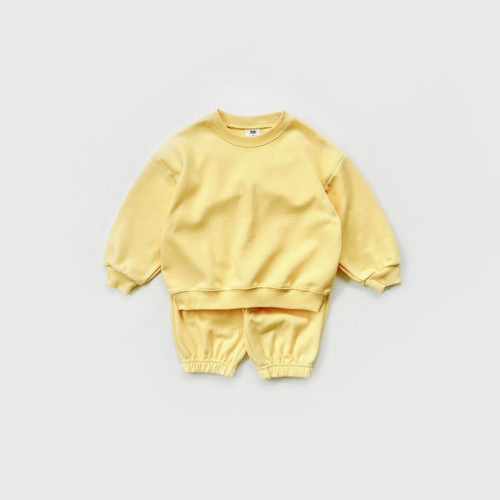 Kids Warm Brushed Fabric Basic Sweatshirt and Jogger Set (2 - 8y) - 8 Colors kids outfit