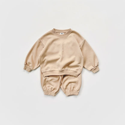 Kids Warm Brushed Fabric Basic Sweatshirt and Jogger Set (2 - 8y) - 8 Colors kids outfit