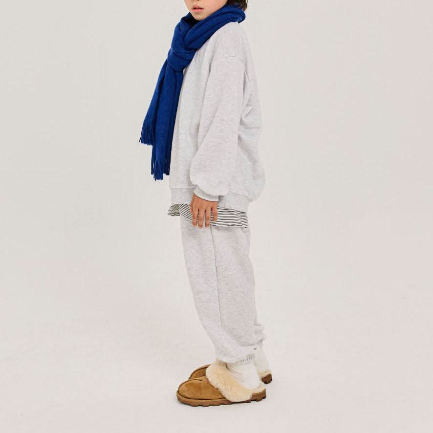 Kids Warm Brushed Fabric Basic Sweatshirt and Jogger Set (2 - 8y) - 8 Colors kids outfit