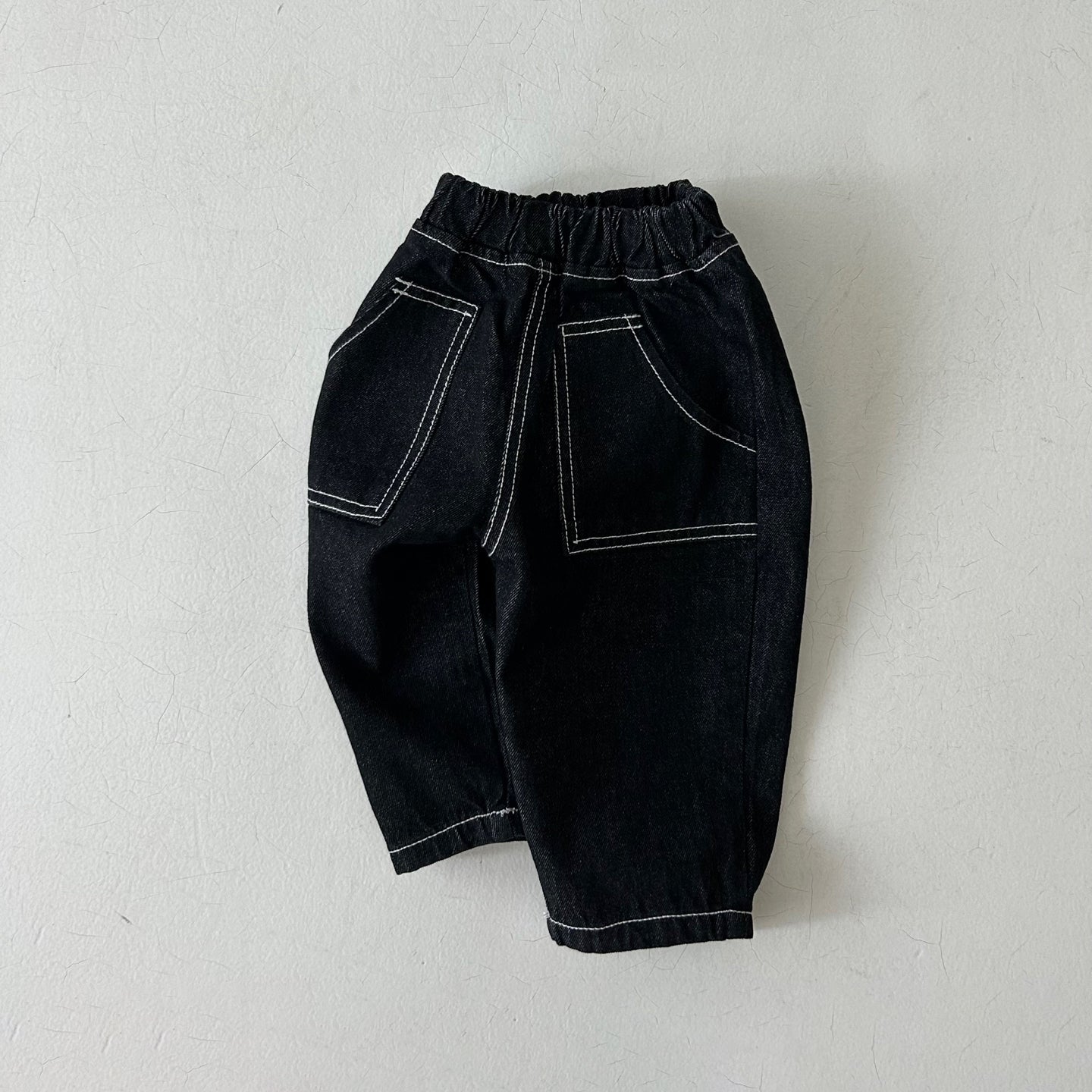 Kids Land Stitch Denim Pants (1-6y) - Black