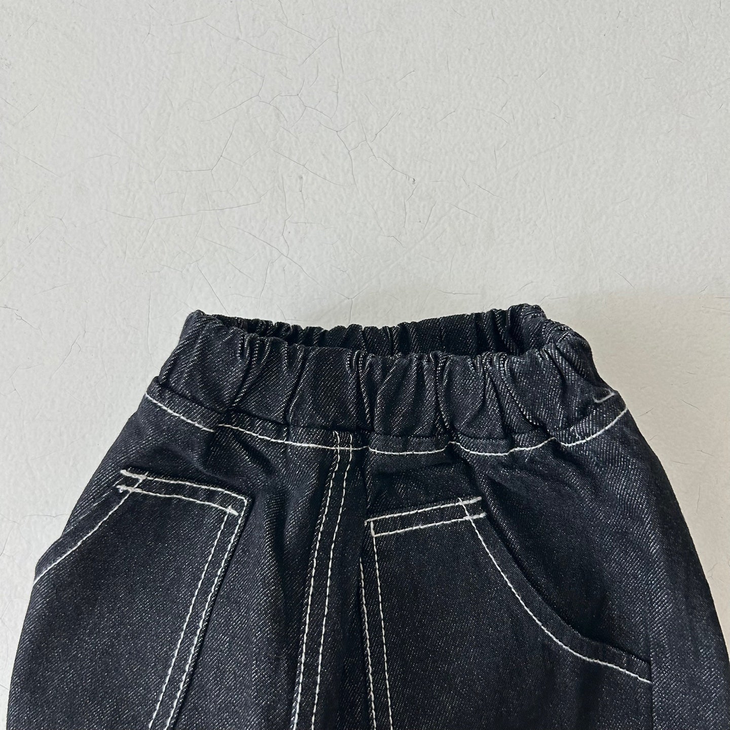 Kids Land Stitch Denim Pants (1-6y) - Black - AT NOON STORE