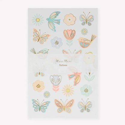 MeriMeri Birds & Butterflies Tattoo Sheets (x 2 sheets) kids outfit