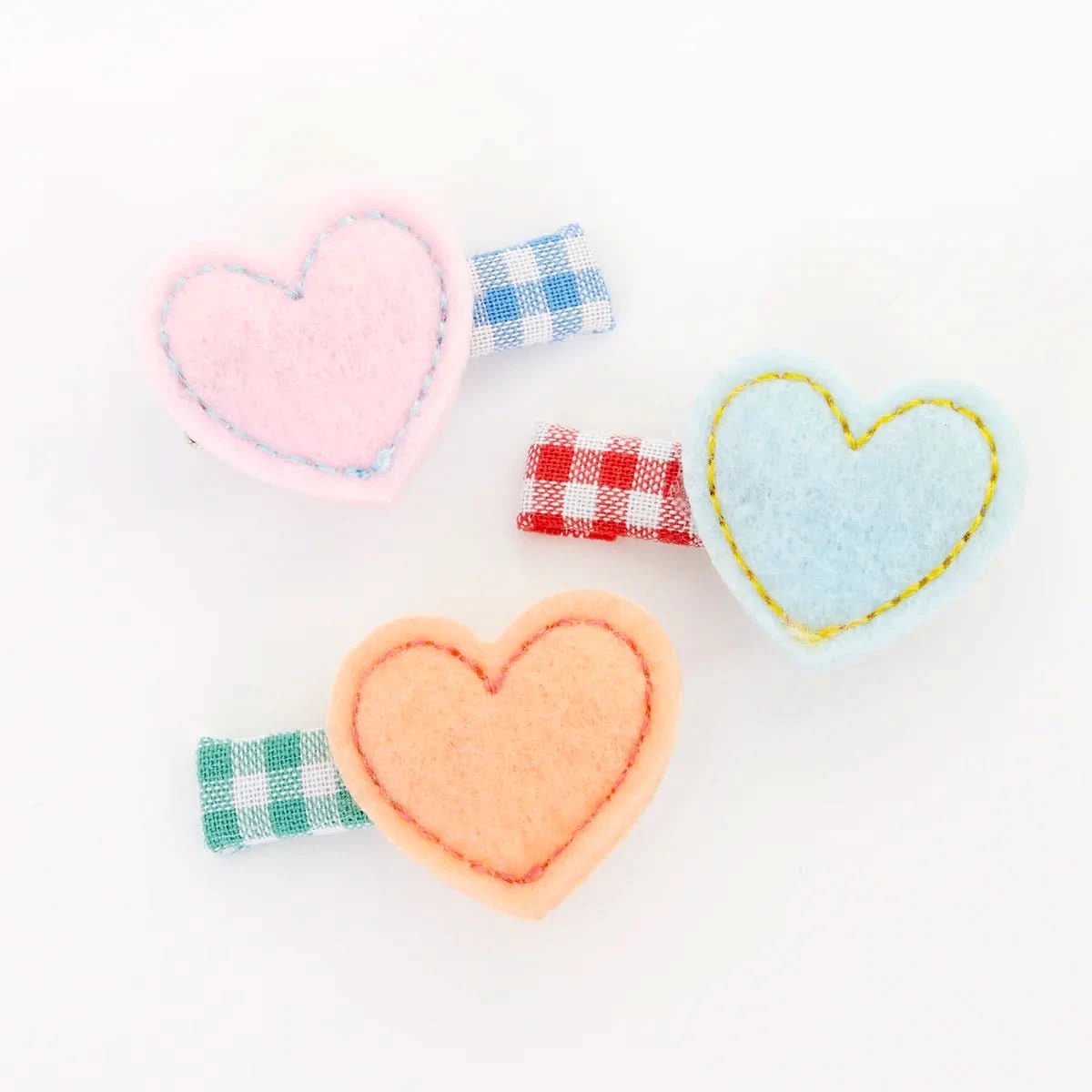 MeriMeri Felt Heart Hair Clips Set (6pk) kids outfit