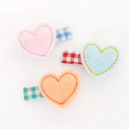 MeriMeri Felt Heart Hair Clips Set (6pk) kids outfit