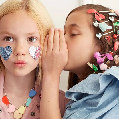 MeriMeri Felt Heart Hair Clips Set (6pk) kids outfit