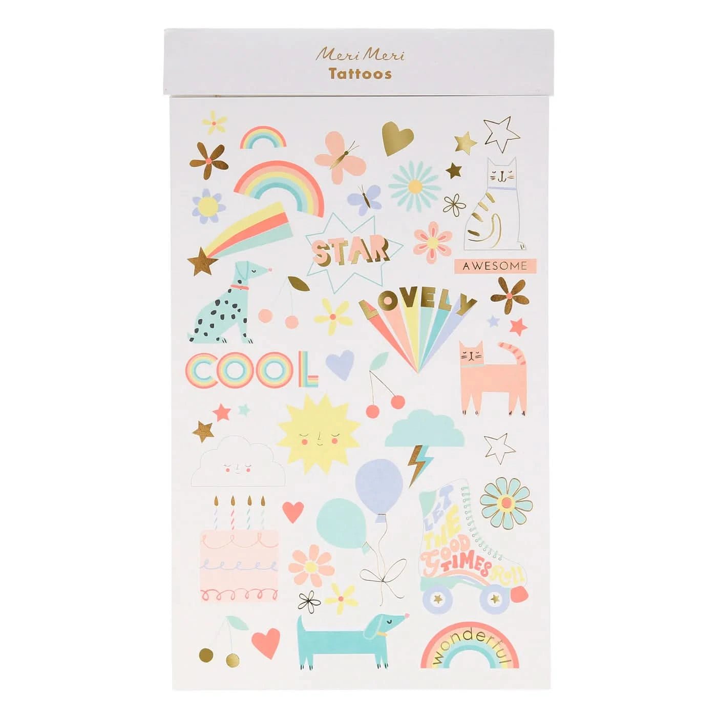MeriMeri Fun Icon Tattoo Sheets (x 2 sheets) kids outfit