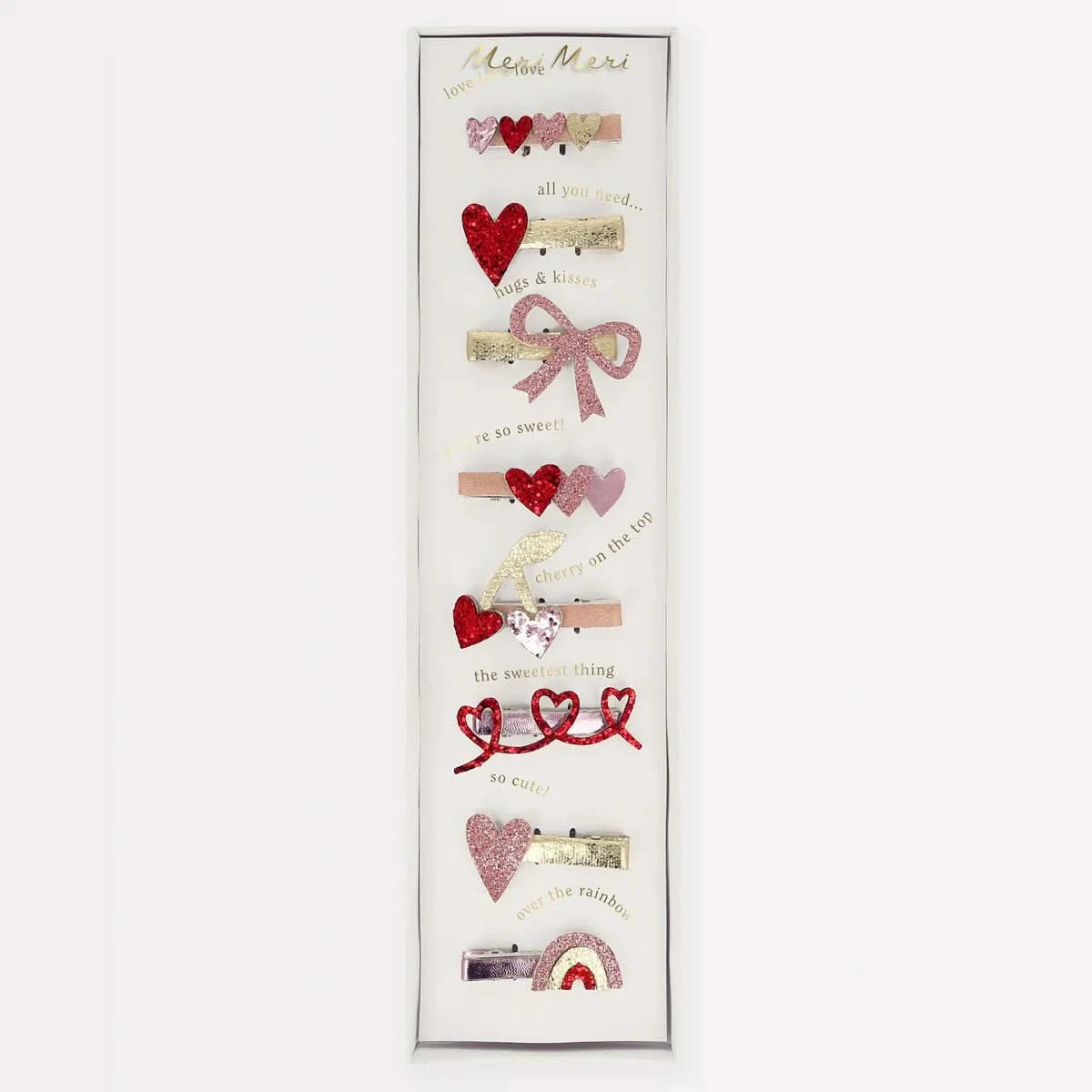 MeriMeri Love Hair Clips Set (8pk) kids outfit