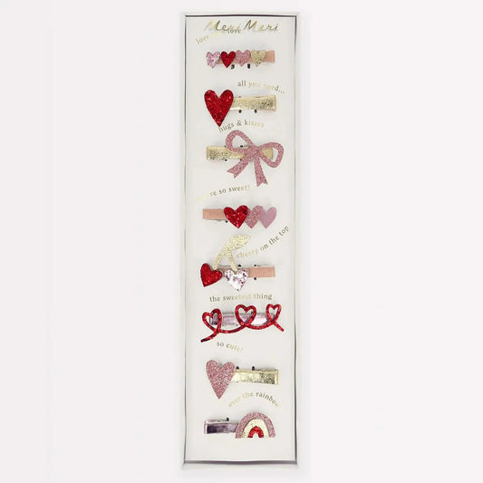 MeriMeri Love Hair Clips Set (8pk) kids outfit