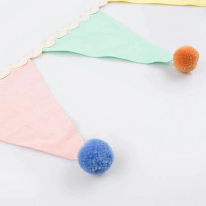 MeriMeri Pastel Pompom Flag Garland kids outfit