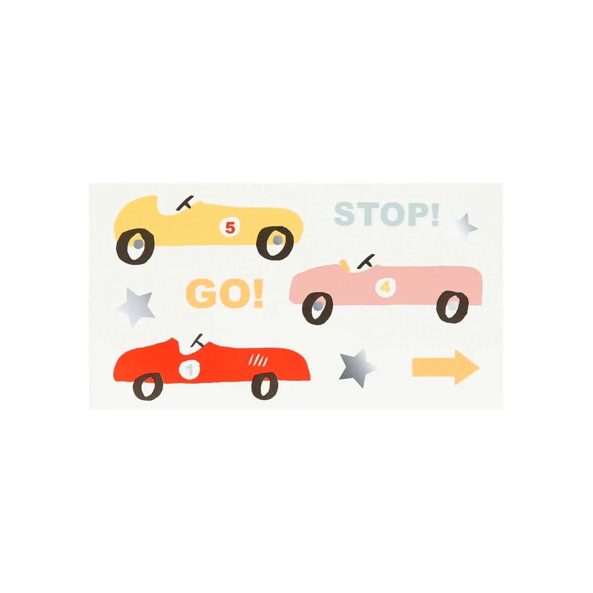 MeriMeri Race Cars Tattoos (x 2 sheets) kids outfit