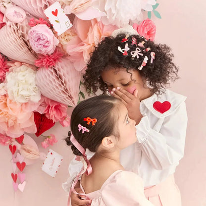MeriMeri Valentine's Bow Hair Clips Set (6pk) kids outfit