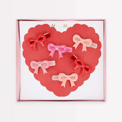 MeriMeri Valentine's Bow Hair Clips Set (6pk) kids outfit