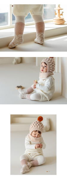 Baby Toddler Murphy Two Tone Socks (0-4T) - Oatmeal