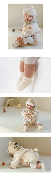 Baby Toddler Murphy Two Tone Socks (0-4T) - Beige