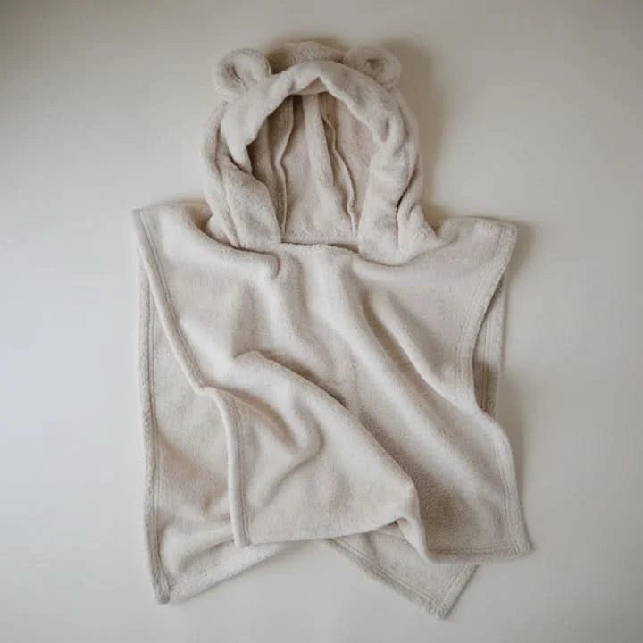 Mushie Bear Poncho Towel - Fog kids outfit