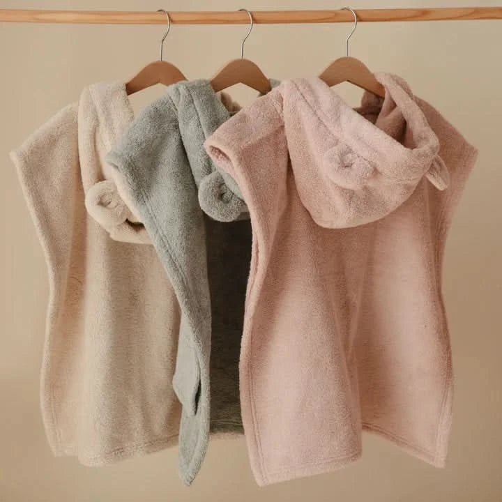 Mushie Bear Poncho Towel - Fog kids outfit