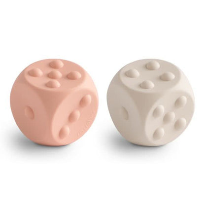 Mushie Dice Press Toy 2 - Pack (Blush/Shifting Sand) kids outfit