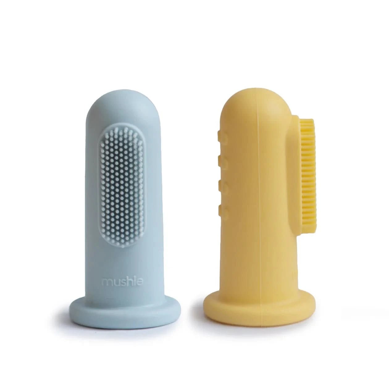Mushie Finger Toothbrush - Powder Blue/Daffodil kids outfit