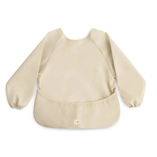 Mushie Long Sleeve Bib - Fog kids outfit