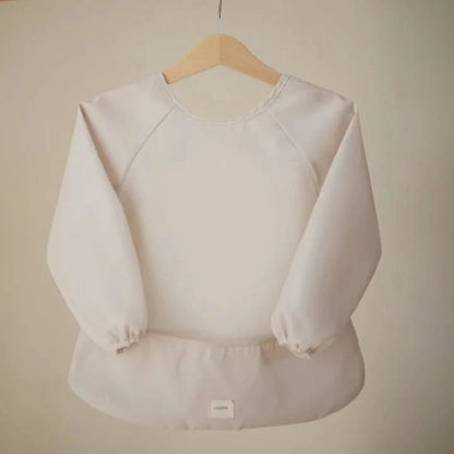 Mushie Long Sleeve Bib - Fog kids outfit