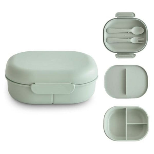 Mushie Lunchbox (Sage) kids outfit