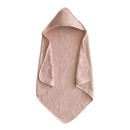 Mushie Organic Cotton Baby Hooded Towel - Blush kids outfit