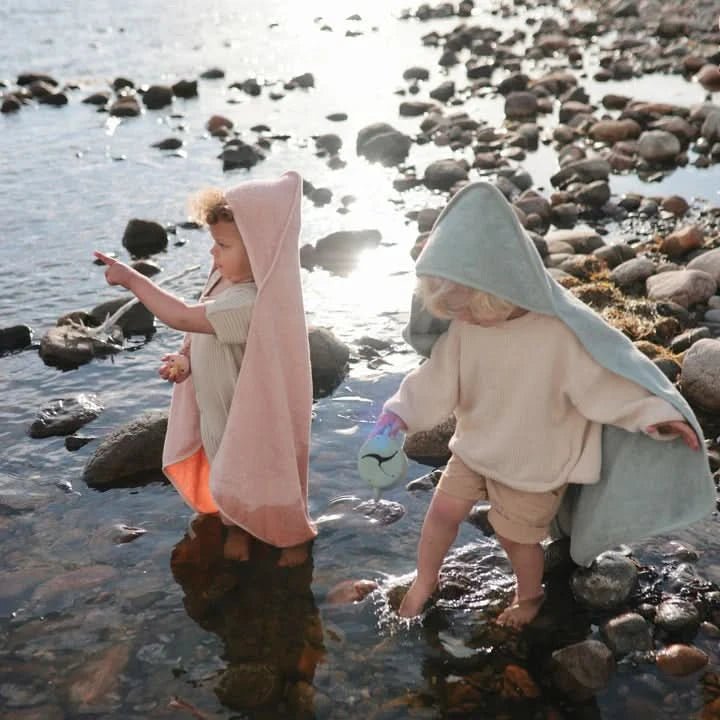 Mushie Organic Cotton Baby Hooded Towel - Blush kids outfit