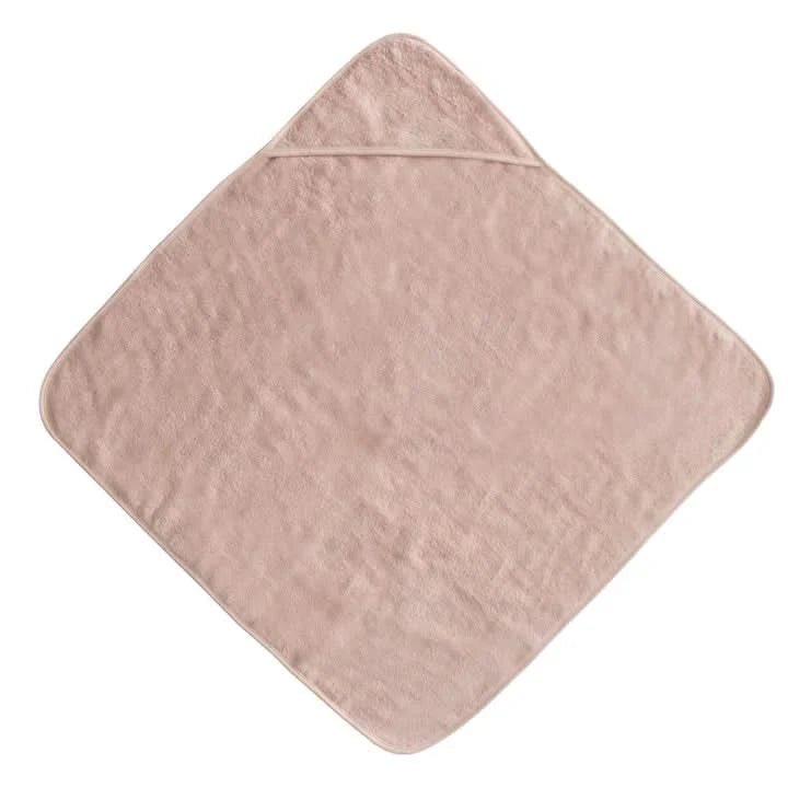 Mushie Organic Cotton Baby Hooded Towel - Blush kids outfit