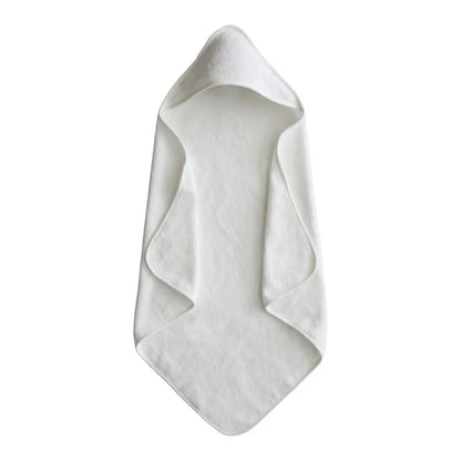 Mushie Organic Cotton Baby Hooded Towel - Pearl kids outfit