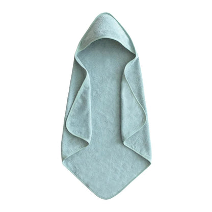 Mushie Organic Cotton Baby Hooded Towel - Sea Mist kids outfit