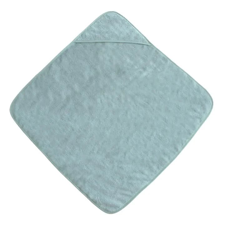 Mushie Organic Cotton Baby Hooded Towel - Sea Mist kids outfit