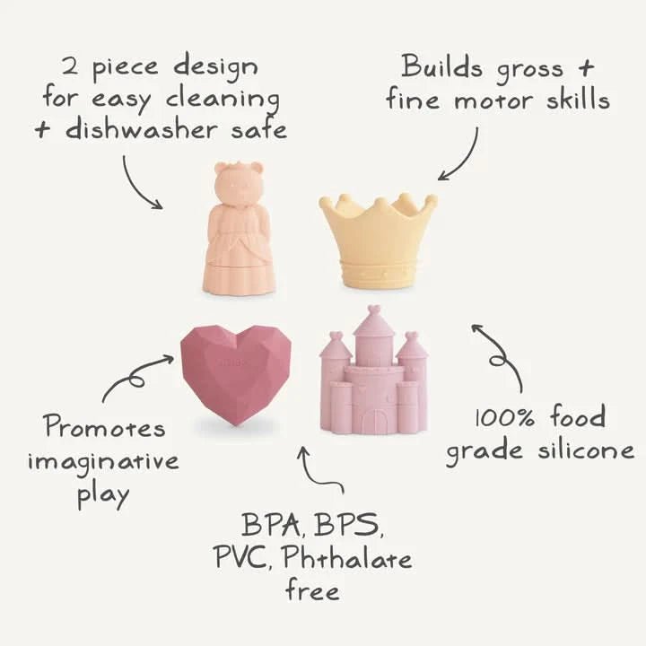 Mushie Princess Mold Free Bath Play Set - 4 Pack kids outfit