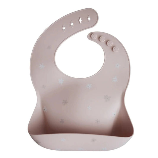 Mushie Silicone Baby Bib - Daisy kids outfit